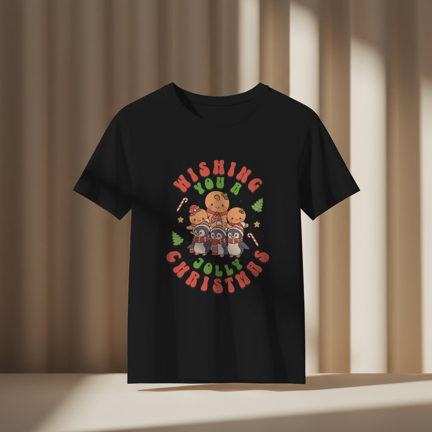 Wishing You A Jolly Christmas Graphic T-Shirt
