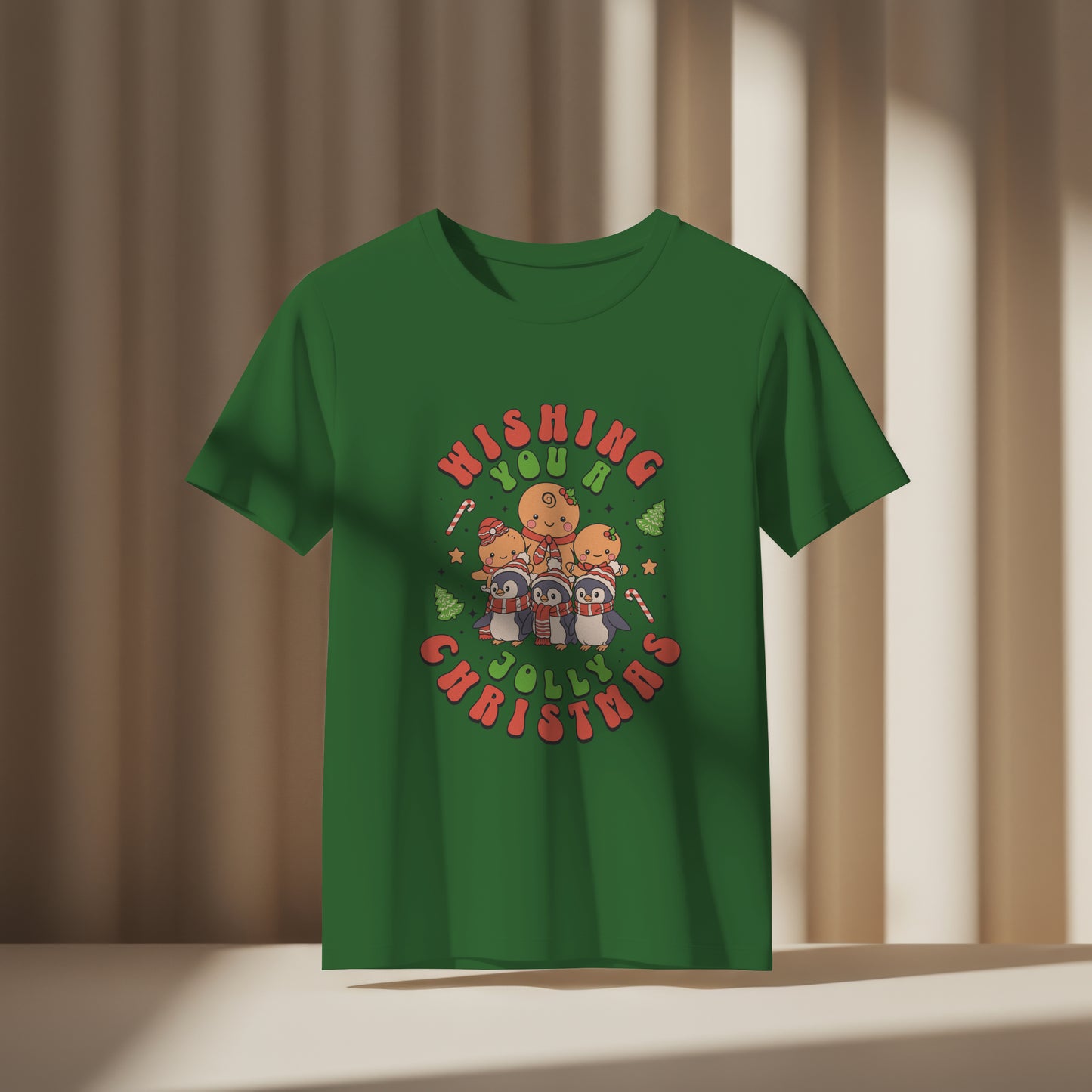 Wishing You A Jolly Christmas Graphic T-Shirt