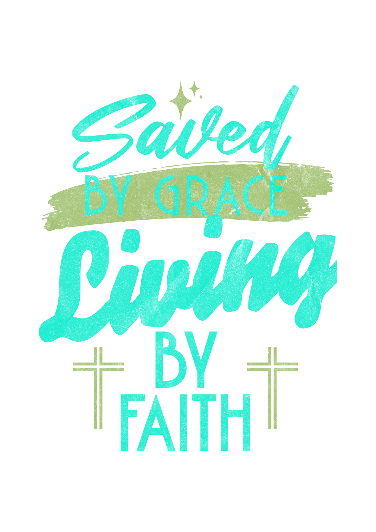Saved By Grace - Living By Faith Graphic T-Shirt