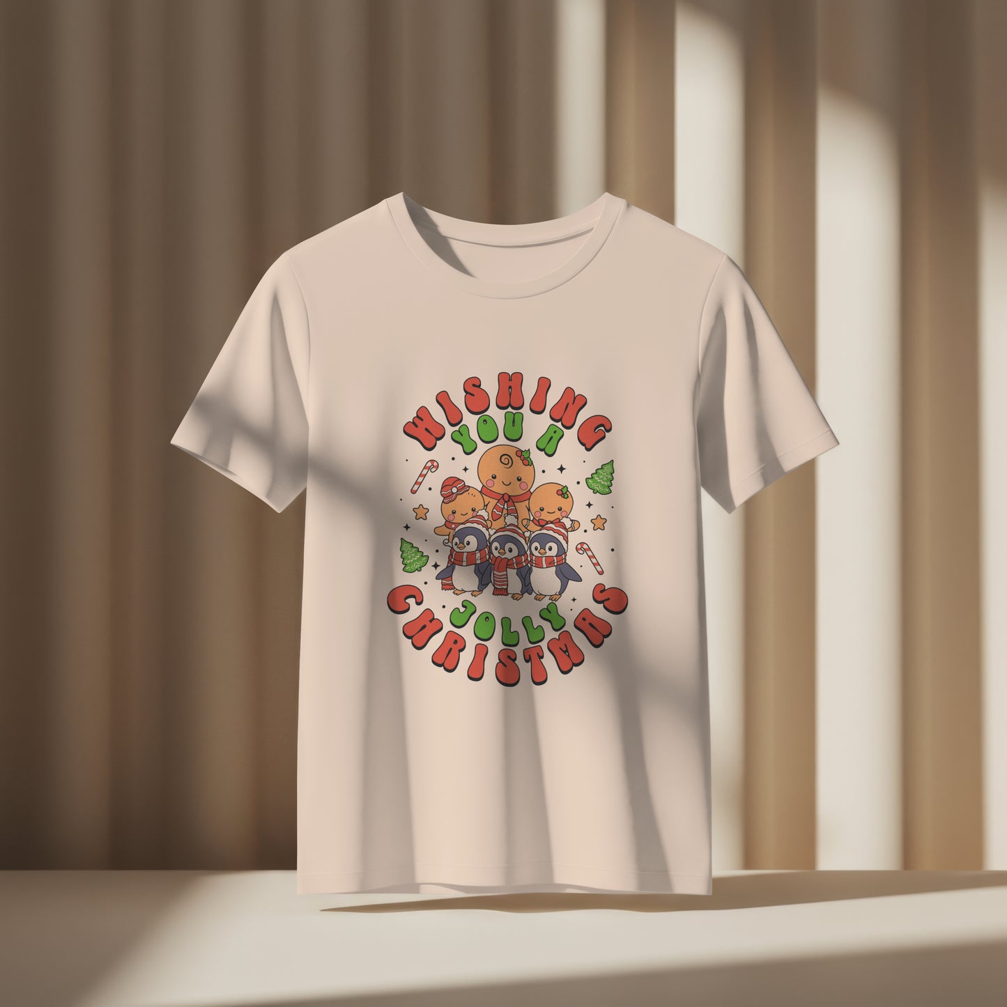 Wishing You A Jolly Christmas Graphic T-Shirt