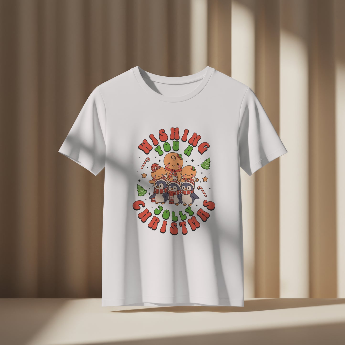 Wishing You A Jolly Christmas Graphic T-Shirt